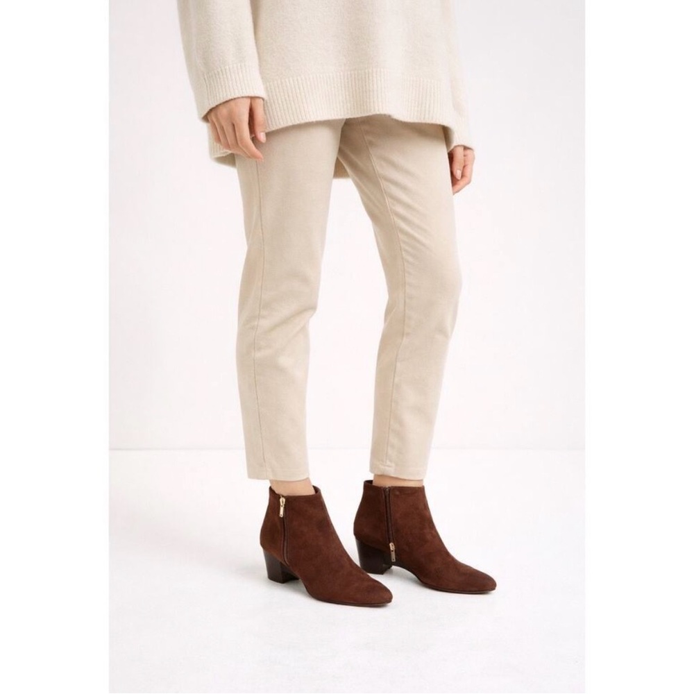 Coach Brown Suede Ankle Boots with Side Zip